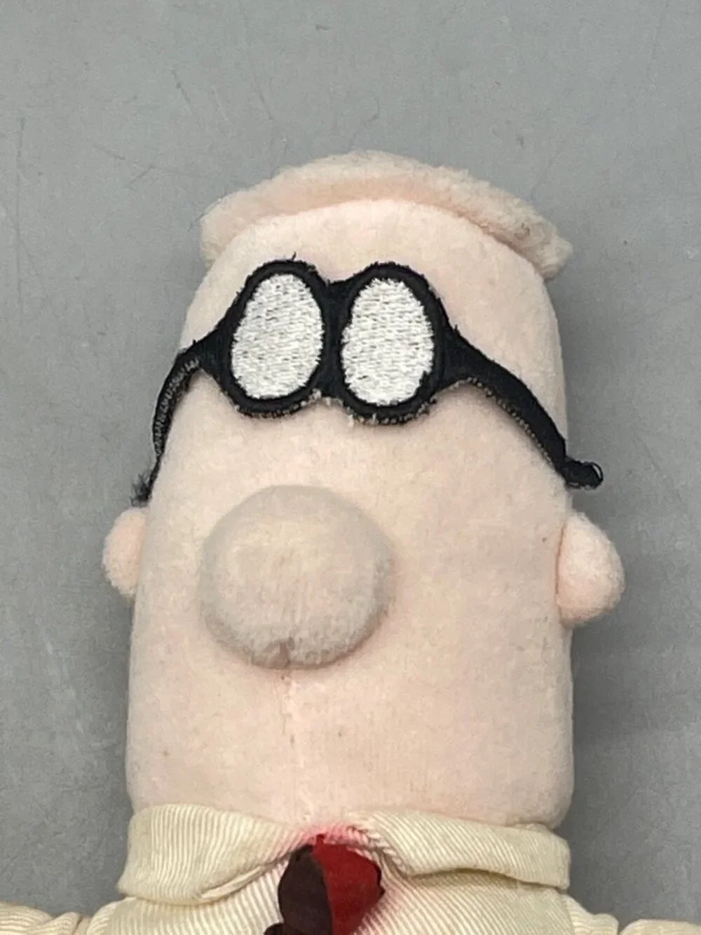 Dilbert stuffed doll white black red and black tie 9.5